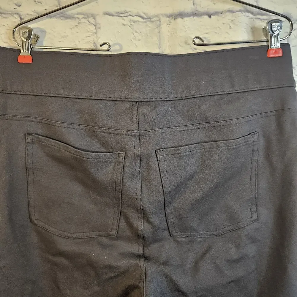 SPANX JEAN-ISH ANKLE Gray Pull On Shaping Stretch Denim Legging Jogging Sz 1X - Picture 4 of 6